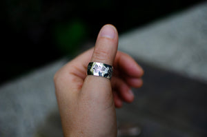 Leaf Stamped Sterling Silver Ring - Size 6