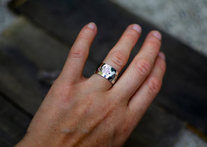 Leaf Stamped Sterling Silver Ring - Size 6