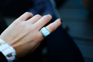 Larimar Sterling Silver Ring - Size 8 - 8 1/4