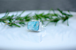 Larimar Sterling Silver Ring - Size 8 - 8 1/4