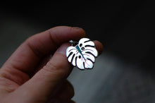 Load image into Gallery viewer, Monstera Leaf Pendant with Turquoise Inlay