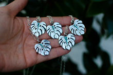 Load image into Gallery viewer, Monstera Leaf Pendant with Turquoise Inlay