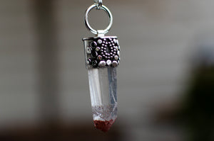 Phantom Quartz with Hematite Crystal Point Talisman