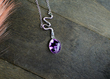 Load image into Gallery viewer, Trapiche Amethyst Necklace Talisman with Snake Design - B