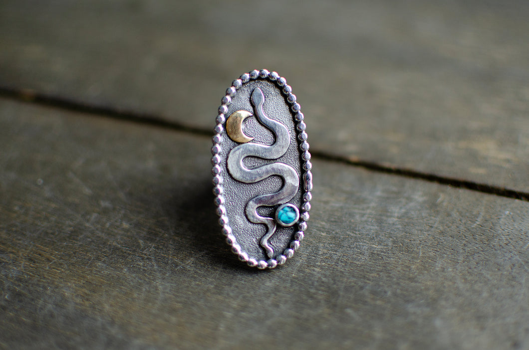 Inlay Snake Ring - Size 7