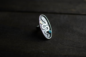 Inlay Snake Ring - Size 8