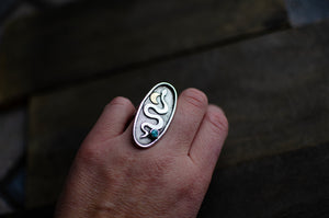 Inlay Snake Ring - Size 8