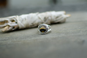 Dendritic Agate Ring in Sterling Silver - Size 9.5