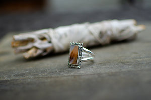Dendritic Agate Ring in Sterling Silver - Size 8