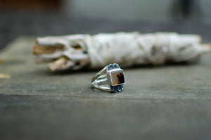 Dendritic Agate Ring in Sterling Silver - Size 7