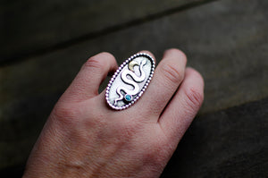 Inlay Snake Ring - Size 6