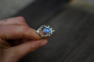 Rainbow Moonstone Ring Set - Size 9 - schilverjewelry
